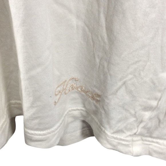 Size: Medium - White Racerback Tank Top w/ Braided Straps & Logo Embroidery - Picture 3 of 3